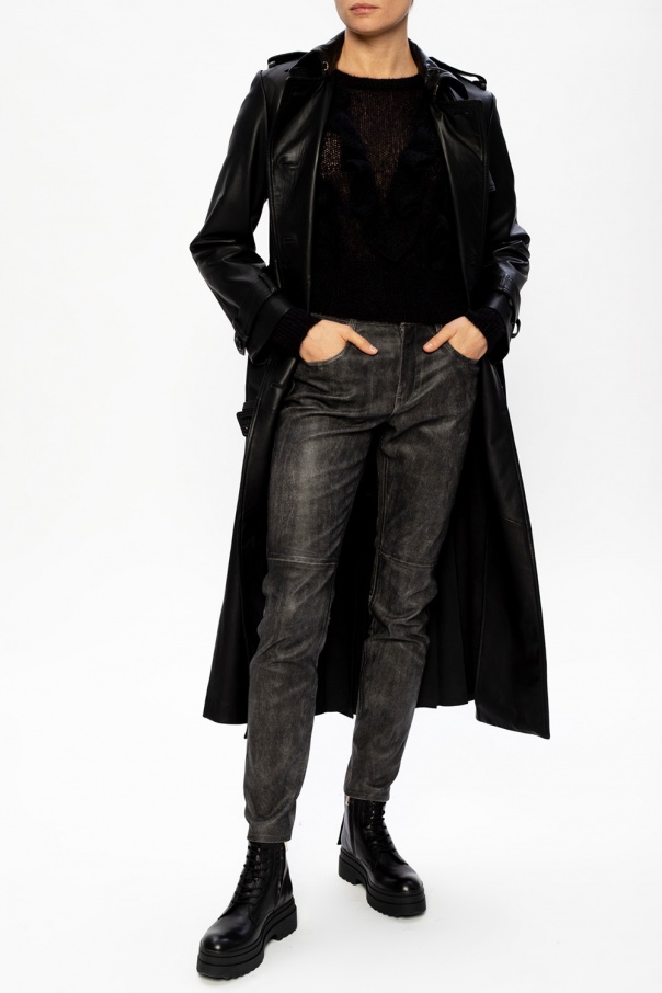 Leather coat Red Valentino - red valentino blue bomber jacket